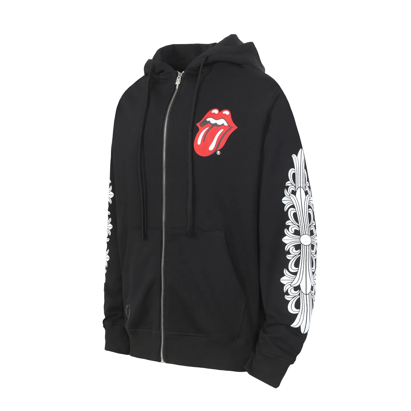 P250 cross-border model, please do not place an order if you are pursuing quality - Chrome Hearts/Chrome Heart Big Tongue👅 Printed Flower Arm Zipper Sweater Cardigan Jacket - High weight, high density and high quality. The wool is soft, delicate and skin-friendly. It feels soft and silky. It has excellent warmth and skin-friendly properties. - Custom-woven and dyed, no color difference. No matter the fabric or workmanship details, it beats the ordinary version on the market. - Hardware and zipper accessories are all customized, full of details - Color: black white -Size: S M L XL